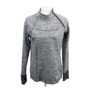 Eddie Bauer Womens Gray 1/4 Zip Athletic Pullover Small Thumbholes